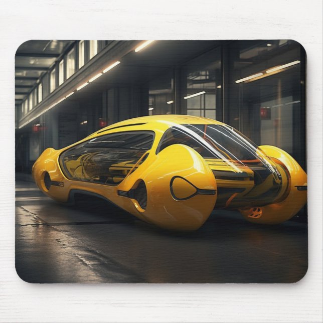 Yellow Taxi Cab Concept Mouse Pad (Front)