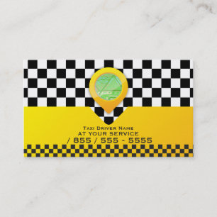 Yellow Taxi Cab Driver Service Business Card