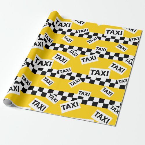 Yellow Taxi Cab New York Taxi Driver Yellow Wrapping Paper