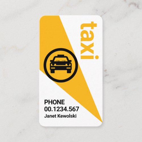 Yellow Taxi Car Spotlight Cab Driver Business Card