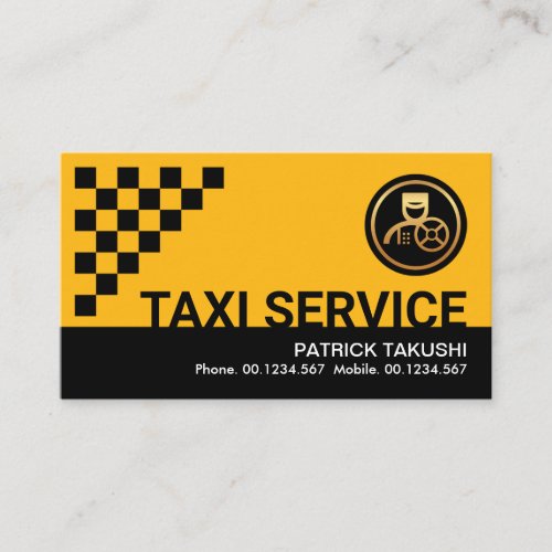 Yellow Taxi Check Boxes Business Card