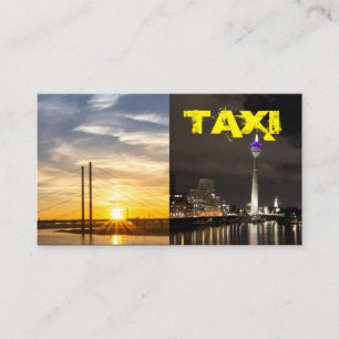 Yellow TAXI day and night taxi driver cabdriver Business Card