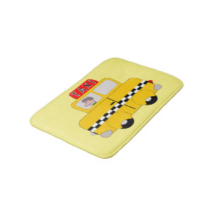 Yellow Taxi Design Bathroom Mat