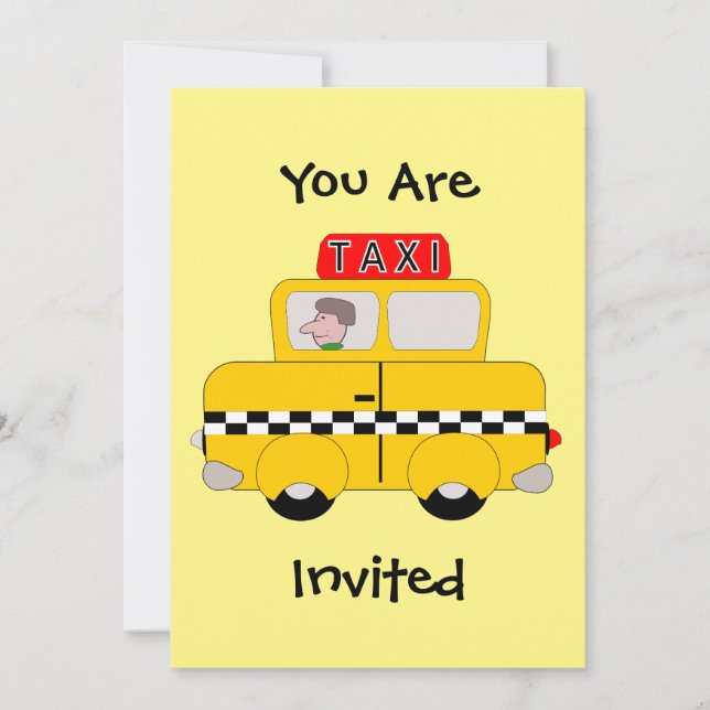 Yellow Taxi Design Invitation (Front)