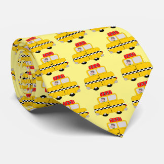 Yellow Taxi Design Neck Tie