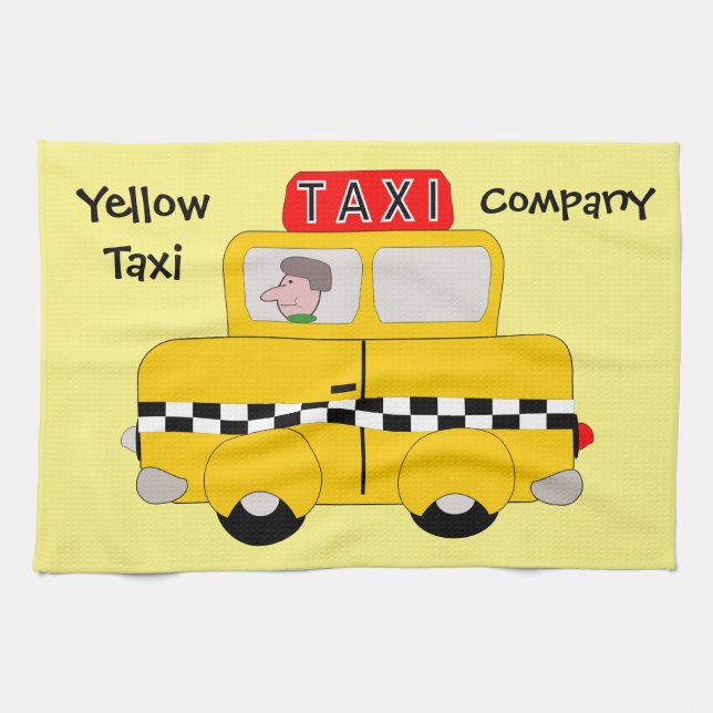 Yellow Taxi Design Towel (Horizontal)