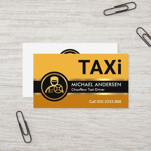 Yellow Taxi Gold Lines Driver Business Card