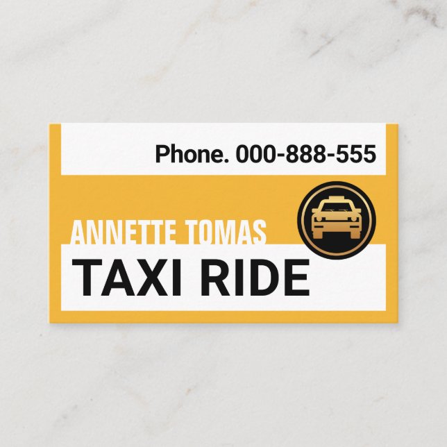 Yellow Taxi Layers Cab Driver Business Card (Front)