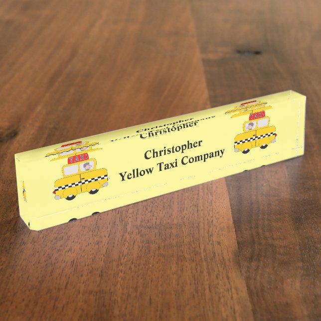 Yellow Taxi Name Plate (Side)