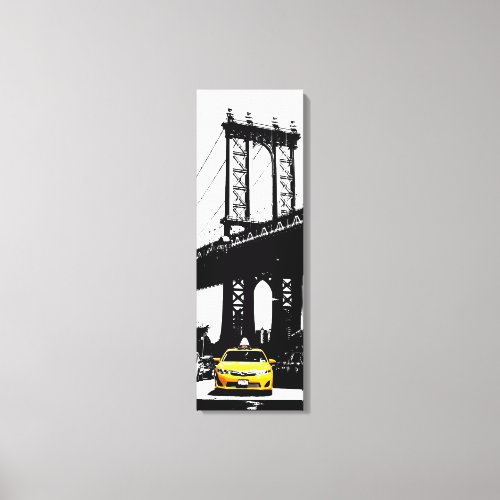 Yellow Taxi New York City Brooklyn Bridge Nyc Canvas Print
