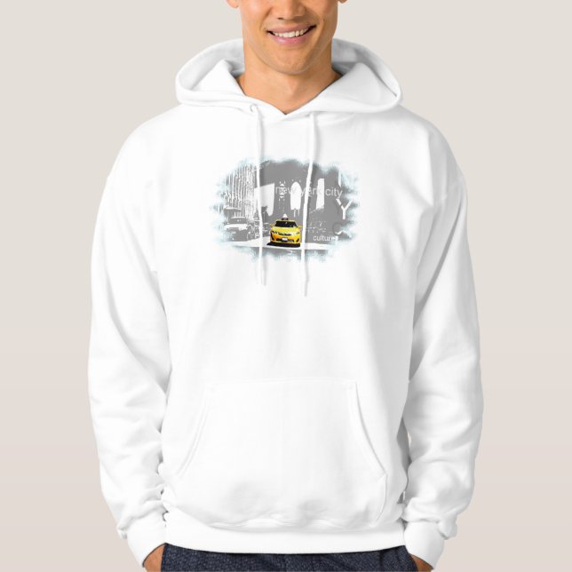 Yellow Taxi New York City Nyc Brooklyn Bridge Hoodie (Front)