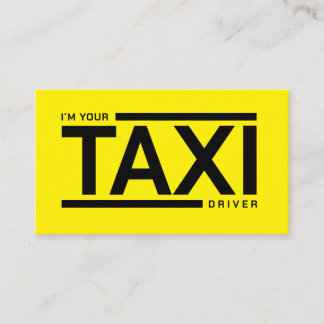 Yellow TAXI night city skyline taxi driver service Business Card