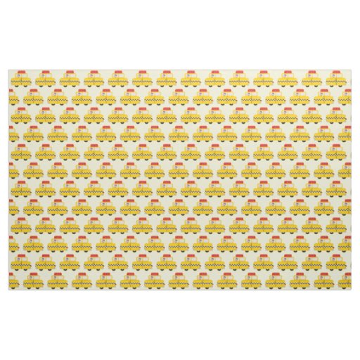 Yellow Taxi Pattern Fabric
