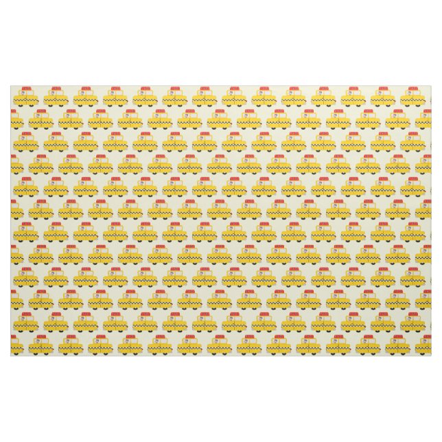 Yellow Taxi Pattern Fabric (Yard)