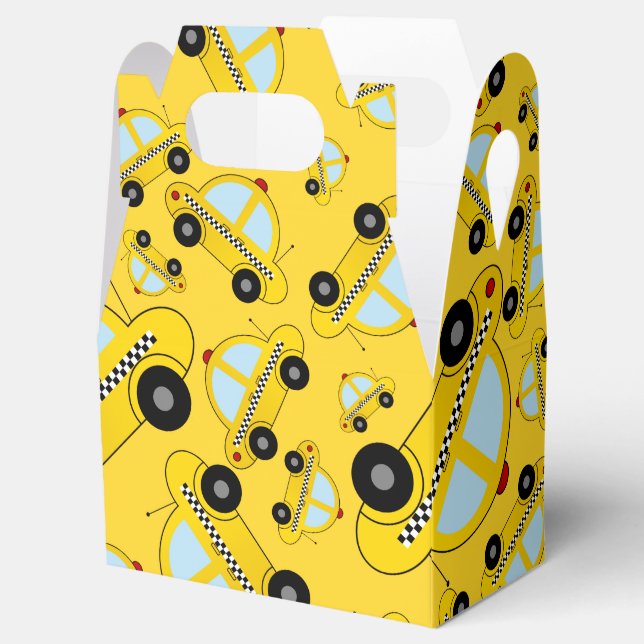 Yellow taxi pattern favor boxes (Opened)