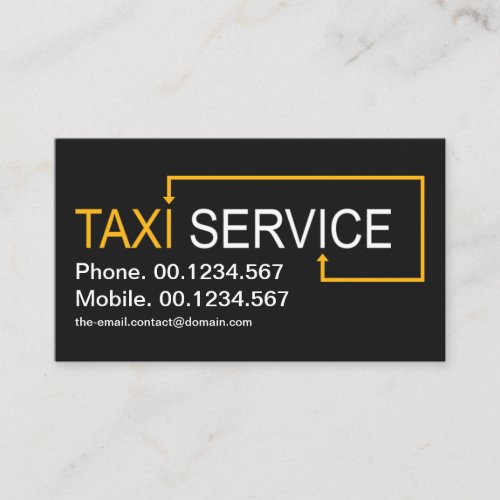 Yellow Taxi Route Arrows Cab Driver Business Card