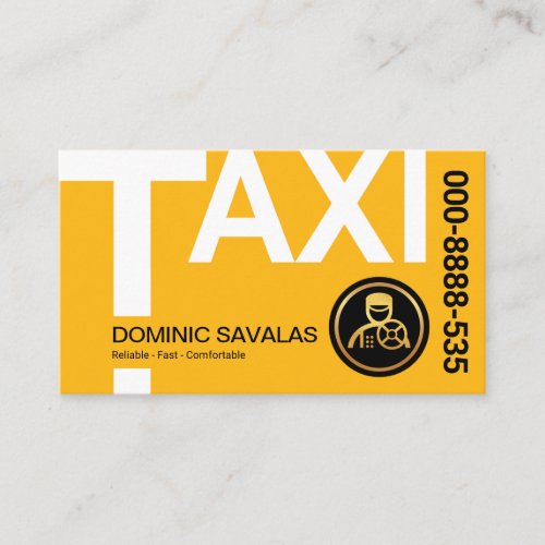 Yellow TAXI Signage Cab Driver Business Card