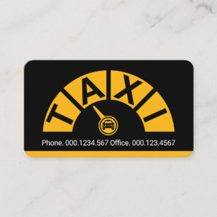 Yellow Taxi Speedometer Cab Driver Business Card