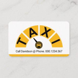 Yellow Taxi Speedometer Cab Driving Business Card