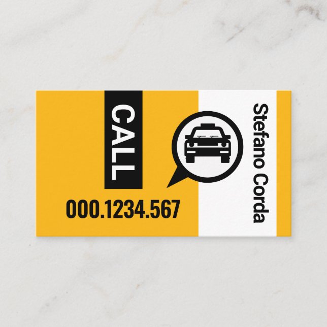 Yellow Taxi Stripe Layers Cab Driving Business Card (Front)