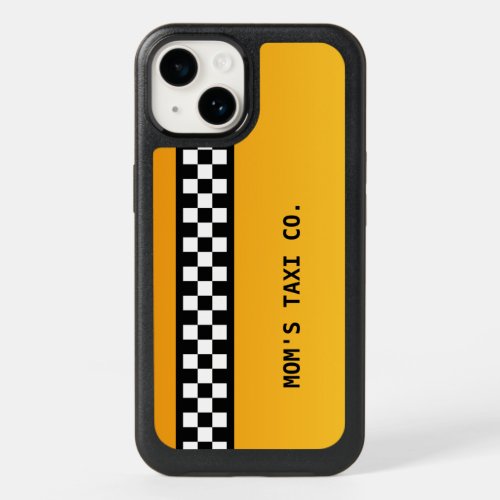 Yellow Taxi Stripe Moms Taxi Co OtterBox iPhone 14 Case