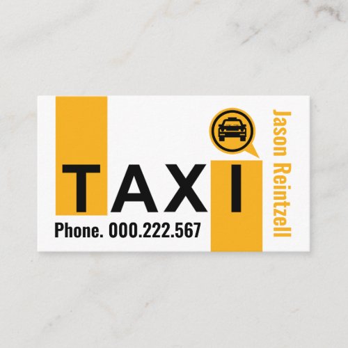 Yellow Taxi Stripes Cab Driver Business Card