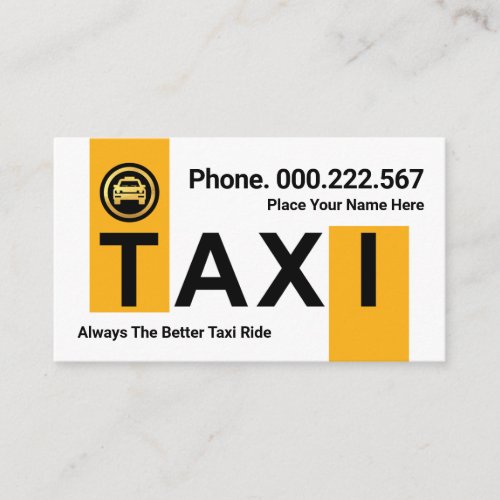 Yellow Taxi Stripes Driving Business Card