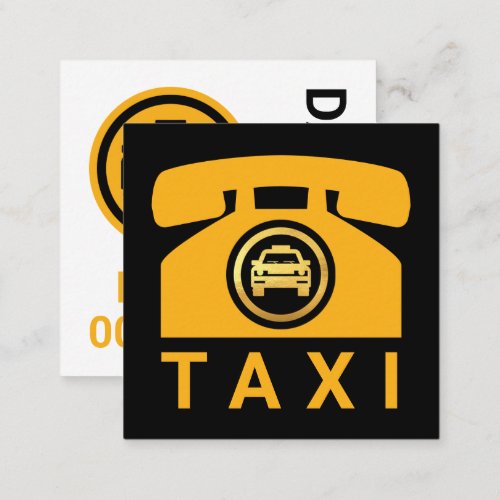 Yellow Taxi Telephone Driver Square Business Card