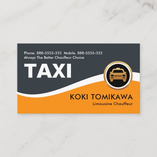Yellow Taxi Wave Driving Cab Business Card