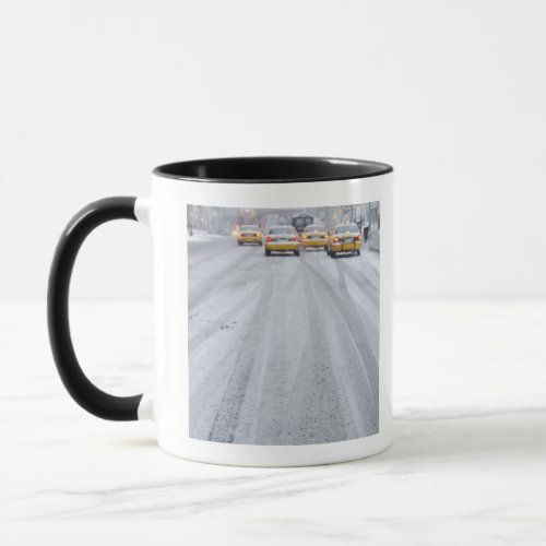 Yellow Taxis in Blizzard Mug