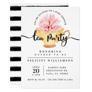 Yellow Teacup Tea Party Baby Shower Invitation Yellow Teacup Tea Party Baby Shower Invitation