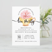 Yellow Teacup Tea Party Baby Shower Invitation (Standing Front)