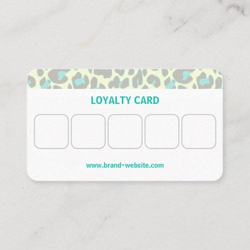 Yellow Teal Leopard Print Rockabilly Pattern Cute Business Card