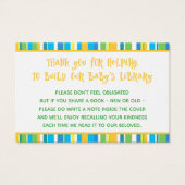 Yellow & Teal Stripes Book Request Insert Cards (Back)
