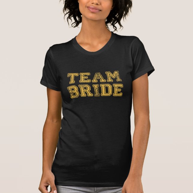 Yellow Team Bride Wedding Party T-Shirt (Front)