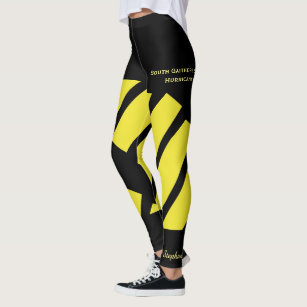 Team Stripes Gold/Yellow, Black, and White Striped (#2) Leggings