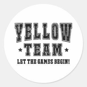 Yellow Team Field Day Spirit Squad Let The Games B Classic Round Sticker