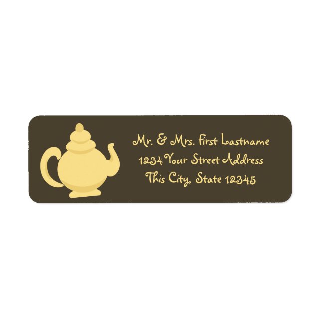 Yellow Teapot Label (Front)