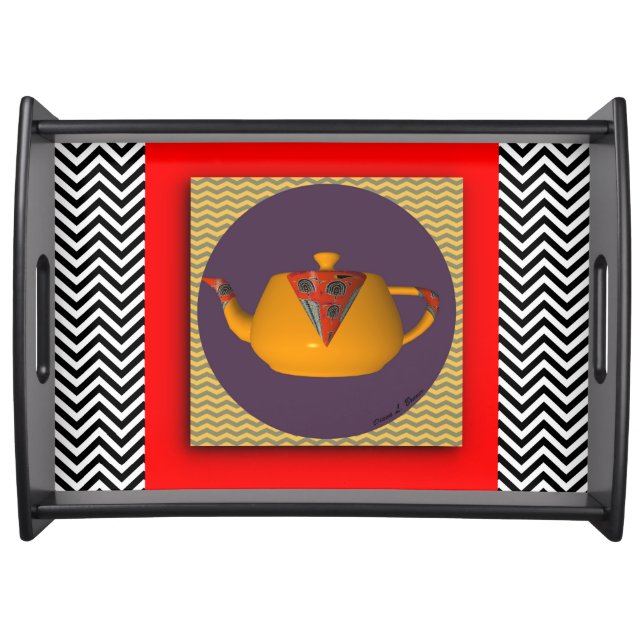  Yellow Teapot  Serving Tray (Front)