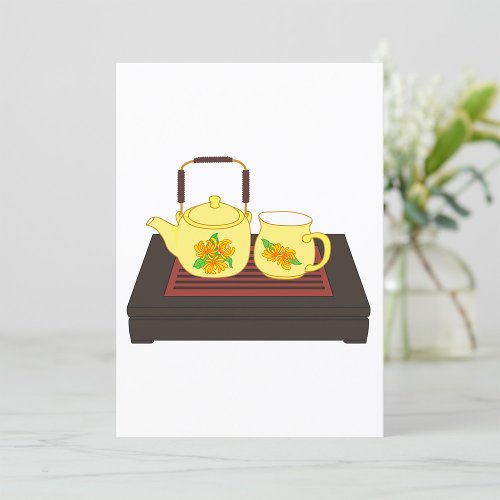 Yellow Teapot Set Invitation