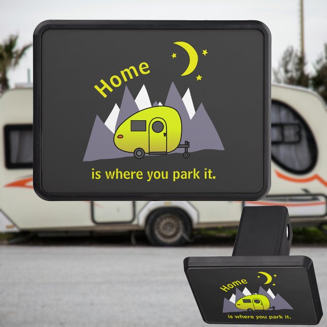 Yellow Teardrop Camper Trailer Hitch Cover (Creator Uploaded)