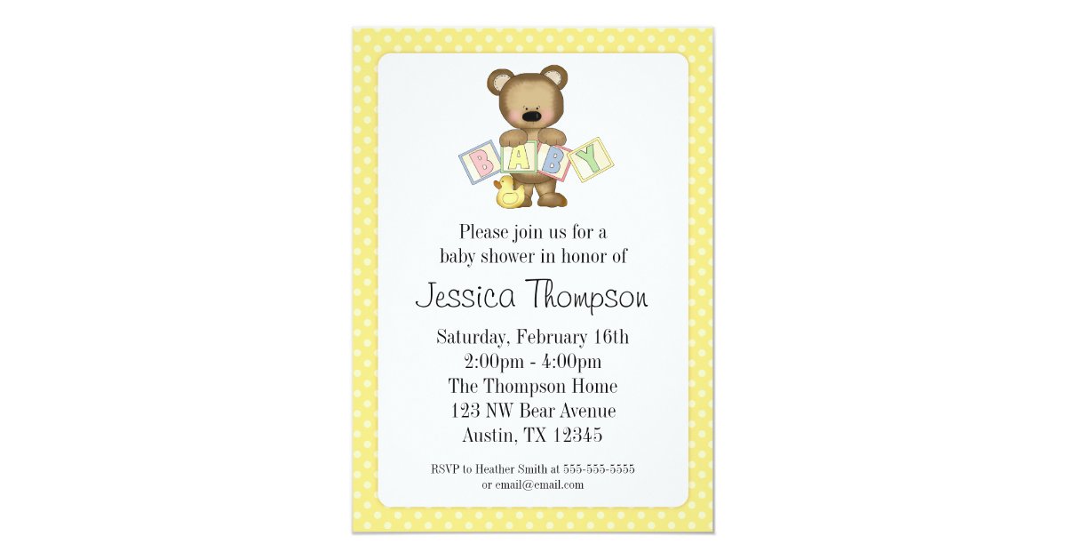 Teddy bear invitations - Motion Stamp - Medium