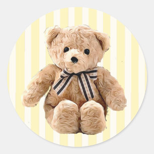 Yellow Teddy Bear Classic Round Sticker