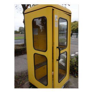 Yellow Telephone Booth Postcard