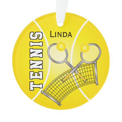 Yellow Tennis Ball and Net | DIY Name Ornament