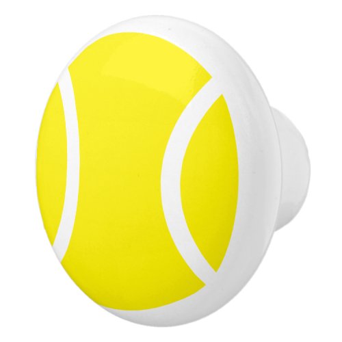 Yellow tennis ball ceramic door and drawer knob
