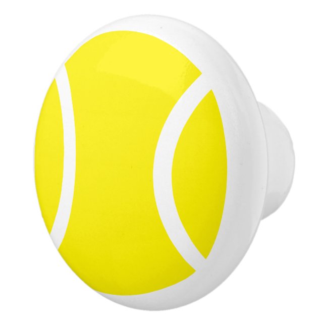 Yellow tennis ball ceramic door and drawer knob (Right)