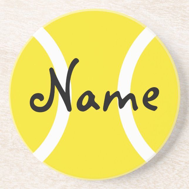 Yellow tennis ball coasters - Customizable gifts (Front)