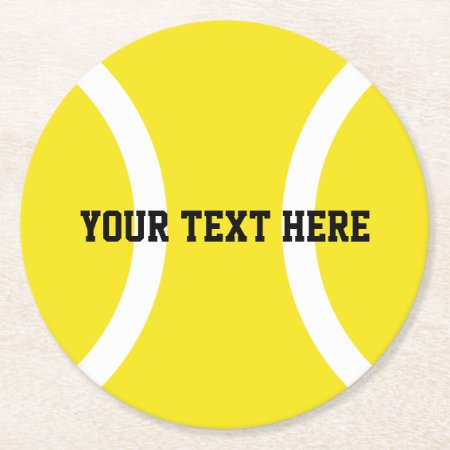 Yellow Tennis Ball Coasters With Custom Text