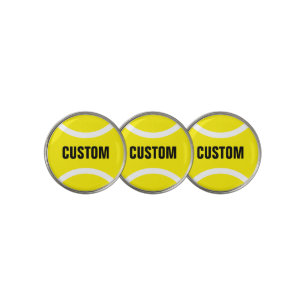 Yellow tennis ball custom golf ball marker coins